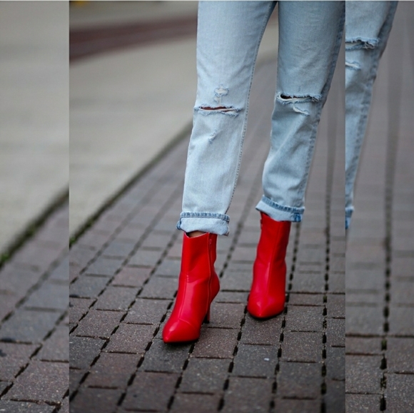 Red Ankle Boots - Picture 4 of 10